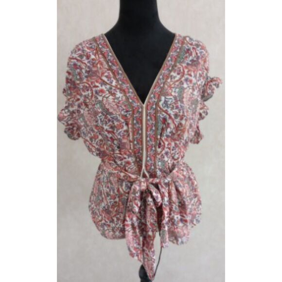 Max Studio Womens Size Medium Floral Boho Blouse - NWT - Picture 1 of 8